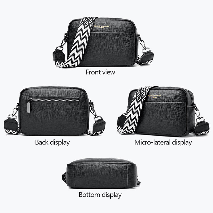 Elegante Damen-Handtasche aus echtem Leder, strapazierfähiges Polyester-Baumwoll-Mischgewebe - Image 2