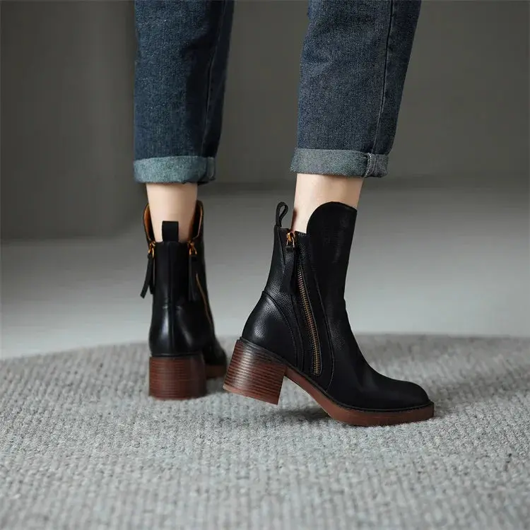 Elegante Damen Lederstiefeletten - Image 3