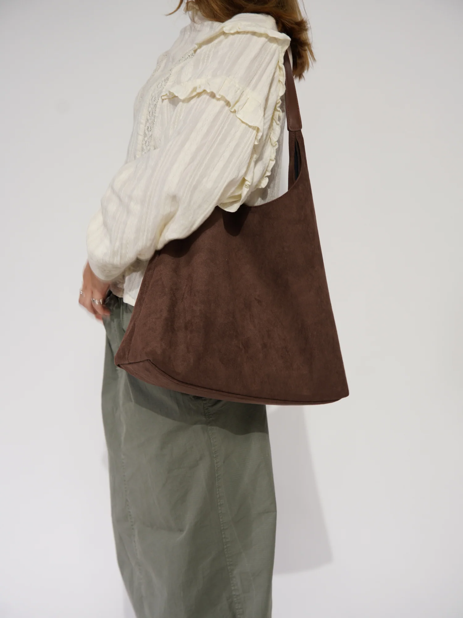 Elegante Damen-Ledertasche, vielseitiges Wildleder - Image 5