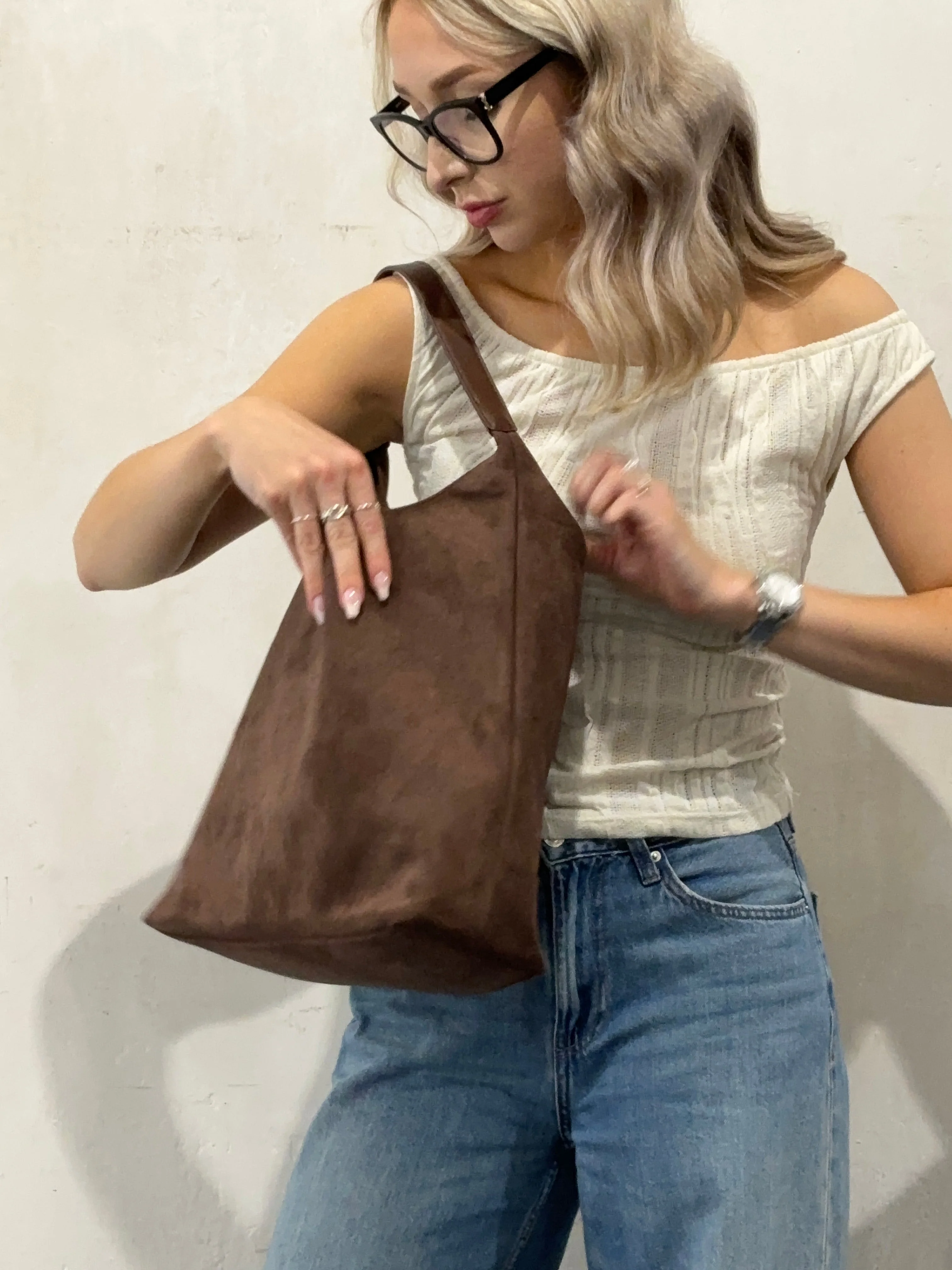 Elegante Damen-Ledertasche, vielseitiges Wildleder - Image 7