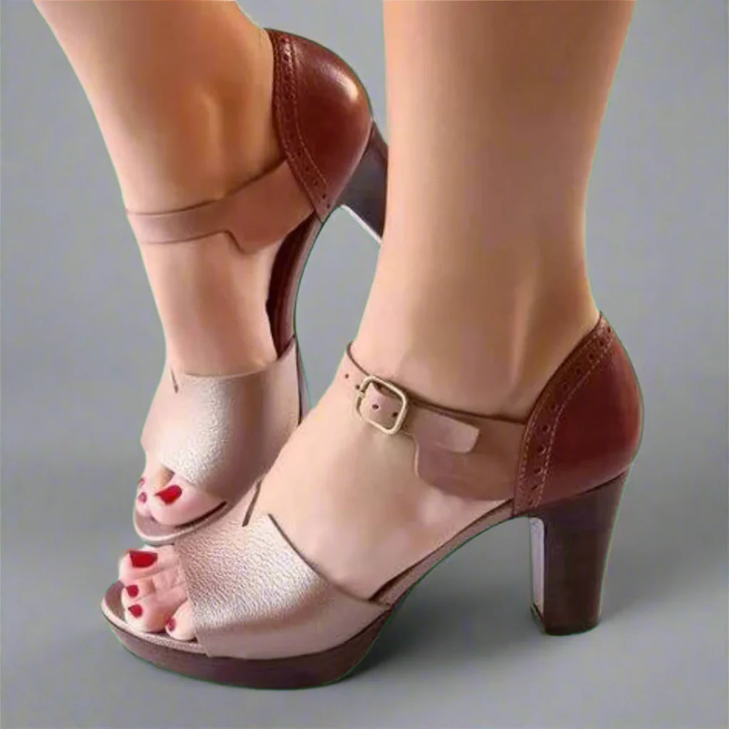 Elegante Damen Sandaletten mit Blockabsatz und Schnallenverschluss - Image 3