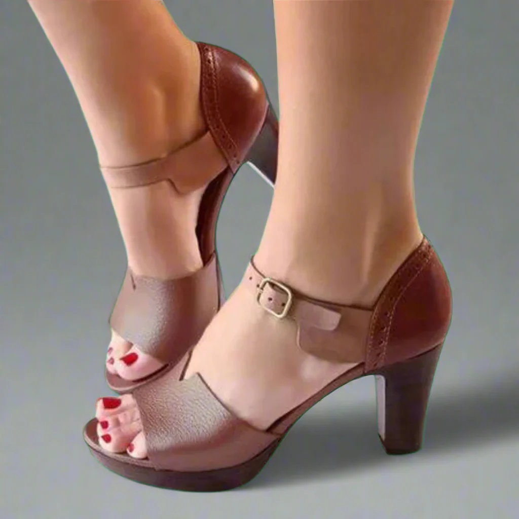 Elegante Damen Sandaletten mit Blockabsatz und Schnallenverschluss - Image 4