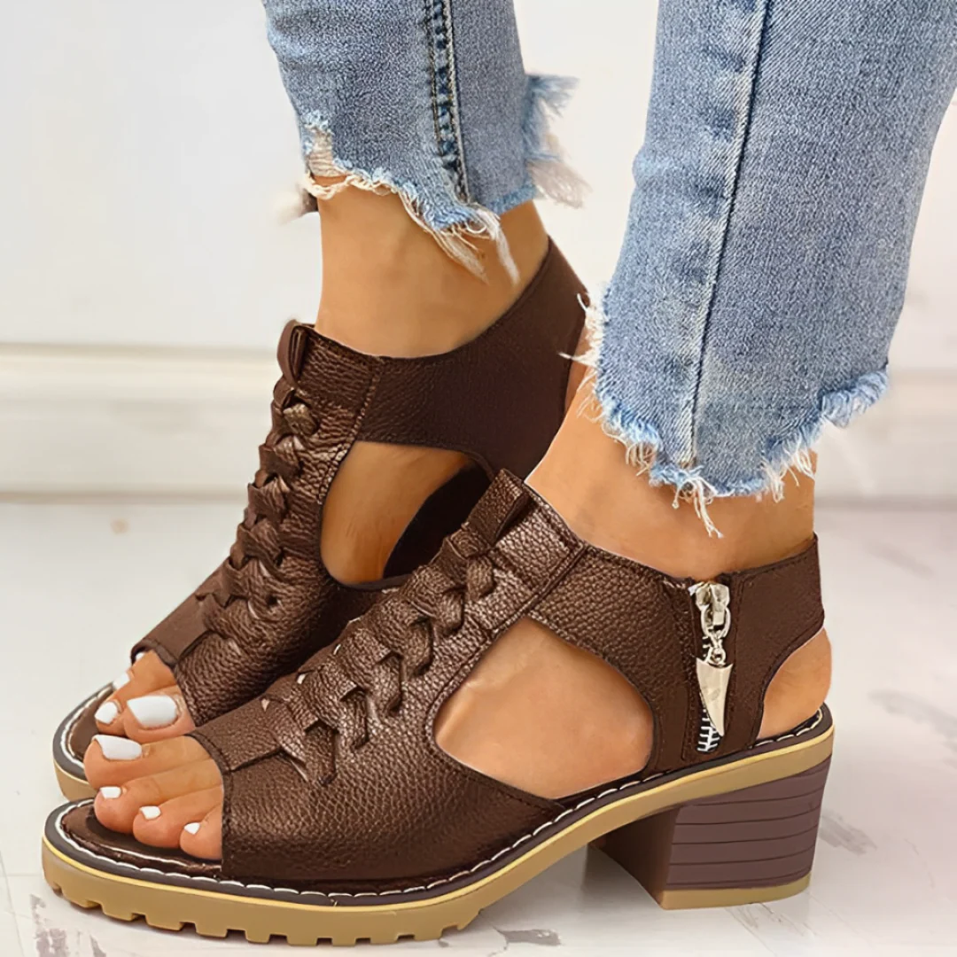 Elegante Damen Sandaletten mit Peep-Toe-Design - Image 4