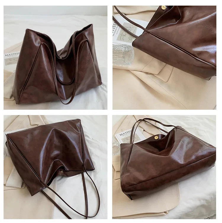 Elegante Damen-Schultertasche, mittelgroß, aus hochwertigem Synthetikgewebe - Image 2