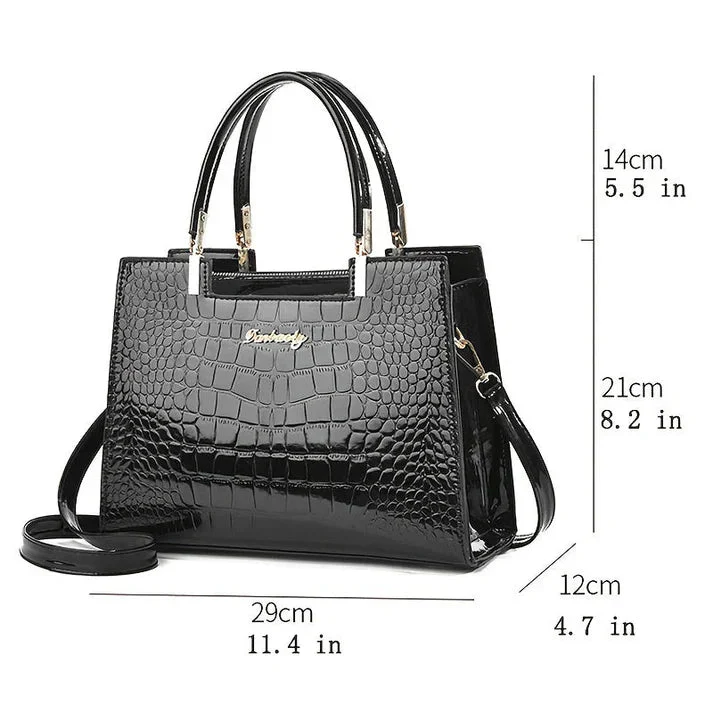 Elegante Damenhandtasche aus echtem Leder mit stilvollem Hochglanzfinish - Image 2