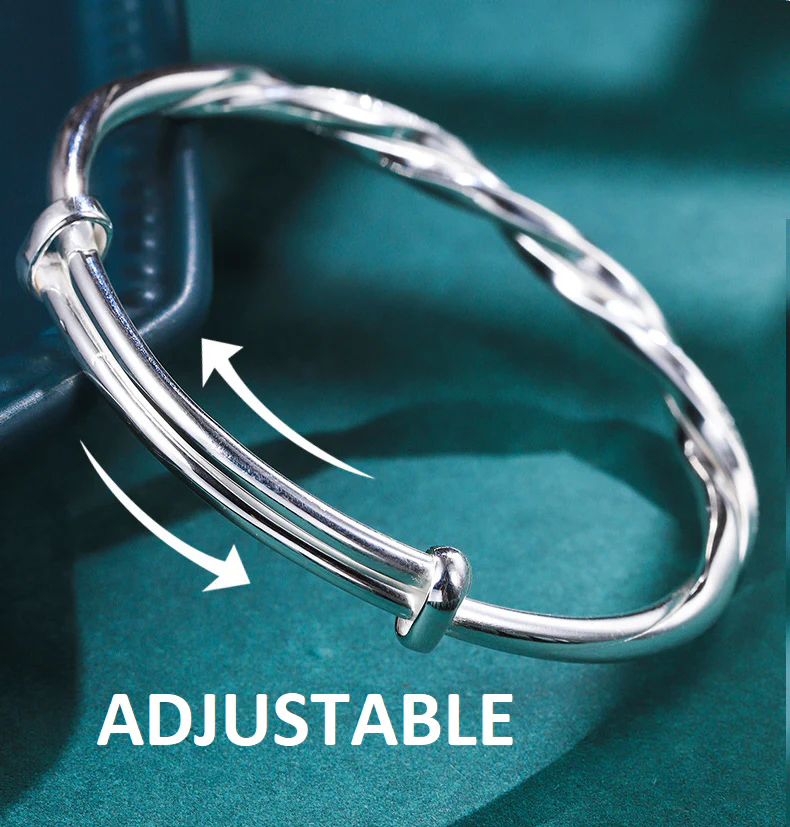 Elegante Gewebte Silberarmband - Image 5