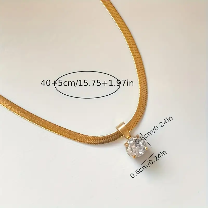 Elegante Halskette mit Strass-Anhänger in Gold - Image 5