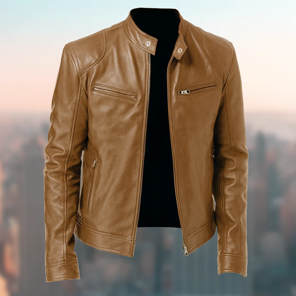 Elegante Herrenjacke Aus Leder – Zeitloses Design, Vielseitig Für Jeden Anlass - Image 3