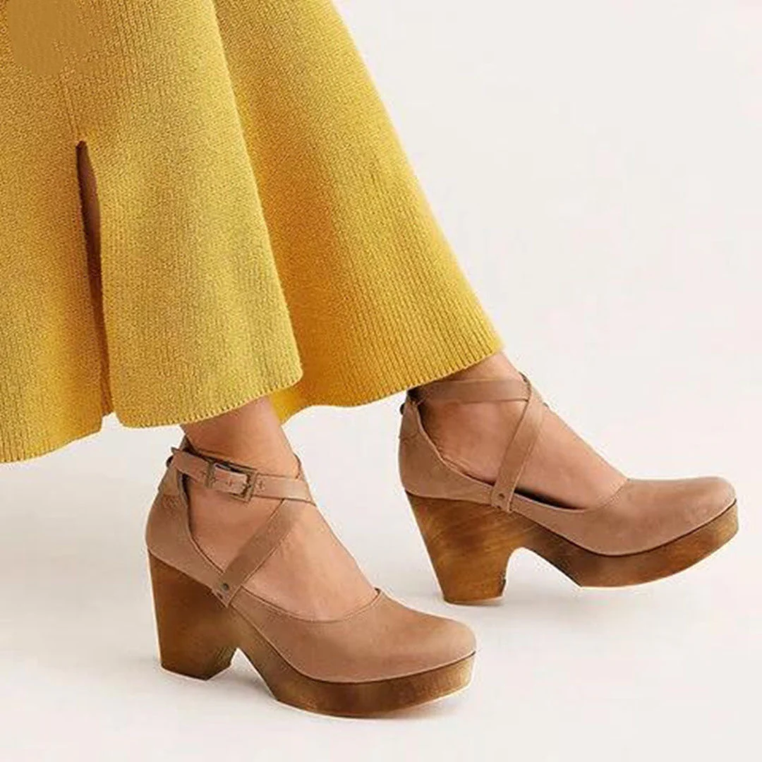 Elegante Keilabsätze mit geschlossener Spitze und verstellbarem Knöchelriemen für Damen - Image 6