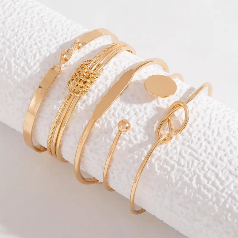 Elegante Knotete Armband Set in Gold - Image 2