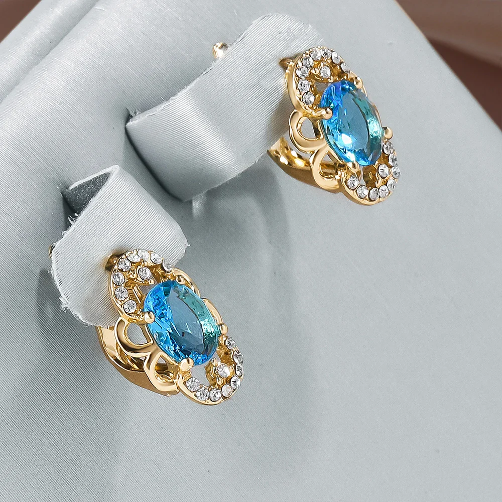 Elegante Kristall-Gold-Ohrringe - Image 2