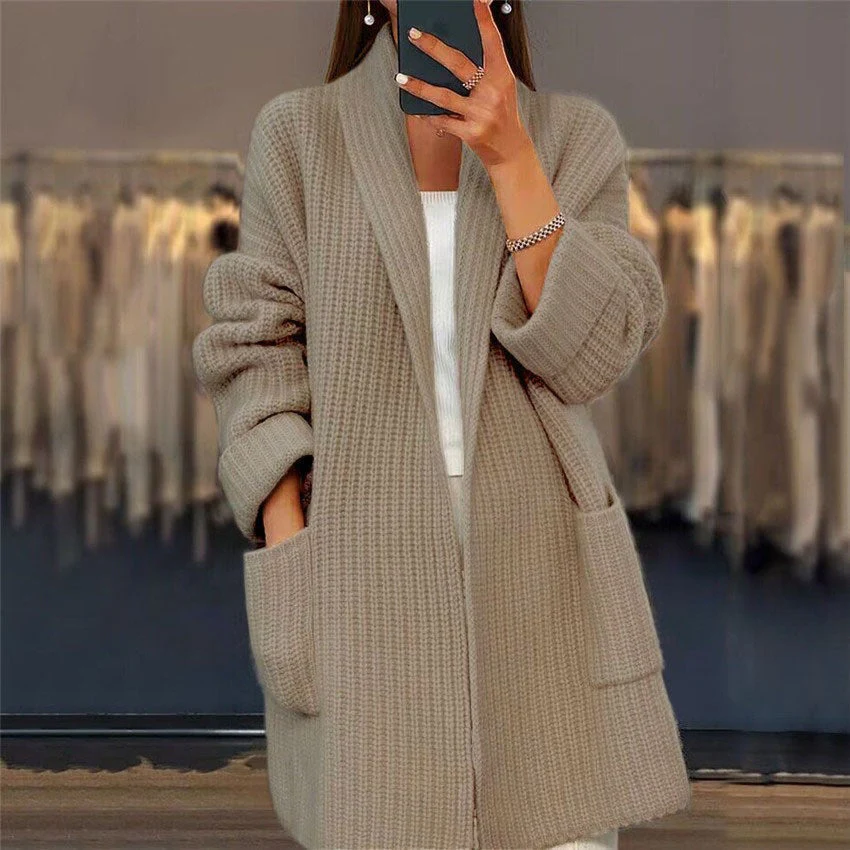 Elegante Lange Strickjacke | mit Taschen - Image 2