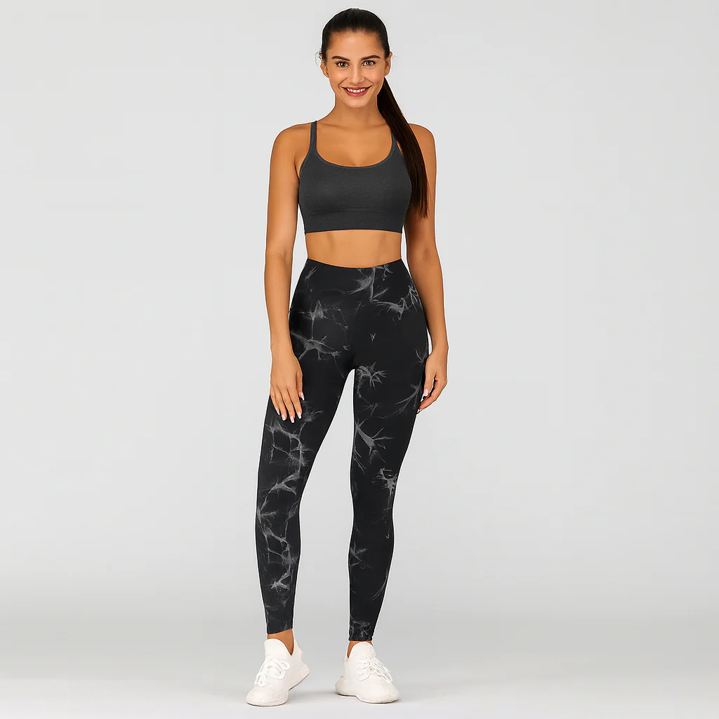 Elegante Marmor-Batik-Yoga-Leggings – Stylische und sportliche Activewear für Damen - Image 2
