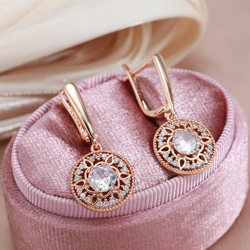 Elegante Ohrringe aus Gold mit Kristallöse - Image 2