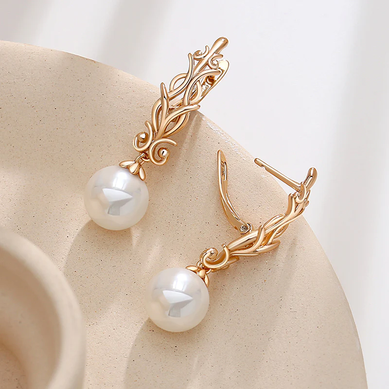 Elegante Ohrringe Golden Pearl Forest - Image 2