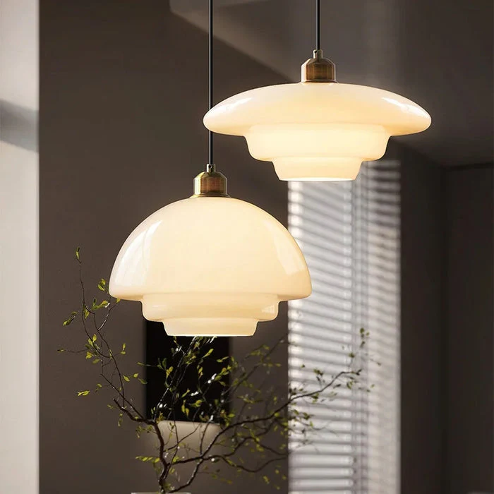 Elegante Pendelleuchte aus Milchglas mit verstellbarer Aufhängung – Hängeleuchte für den Esstisch in verschiedenen Größen - Image 3