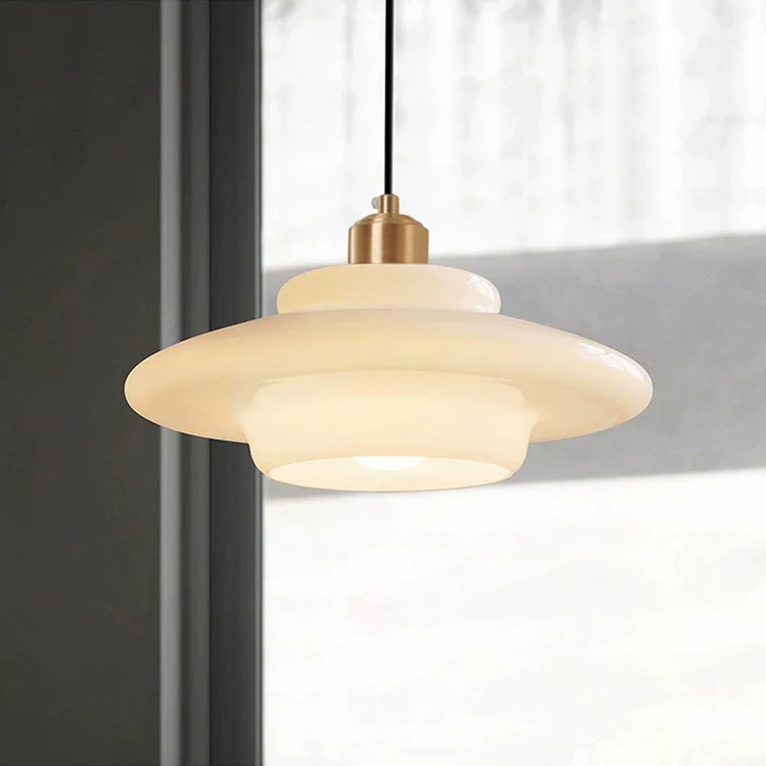 Elegante Pendelleuchte aus Milchglas mit verstellbarer Aufhängung – Hängeleuchte für den Esstisch in verschiedenen Größen - Image 5