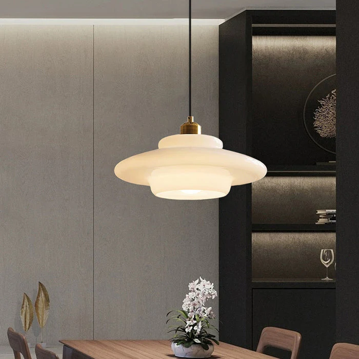 Elegante Pendelleuchte aus Milchglas mit verstellbarer Aufhängung – Hängeleuchte für den Esstisch in verschiedenen Größen - Image 6