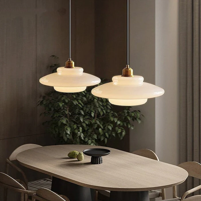 Elegante Pendelleuchte aus Milchglas mit verstellbarer Aufhängung – Hängeleuchte für den Esstisch in verschiedenen Größen - Image 8