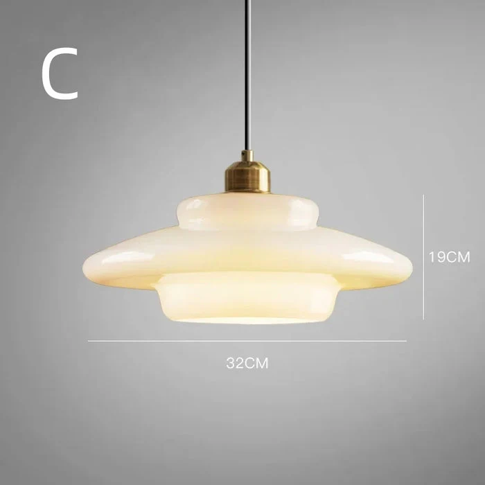 Elegante Pendelleuchte aus Milchglas mit verstellbarer Aufhängung – Hängeleuchte für den Esstisch in verschiedenen Größen - Image 9