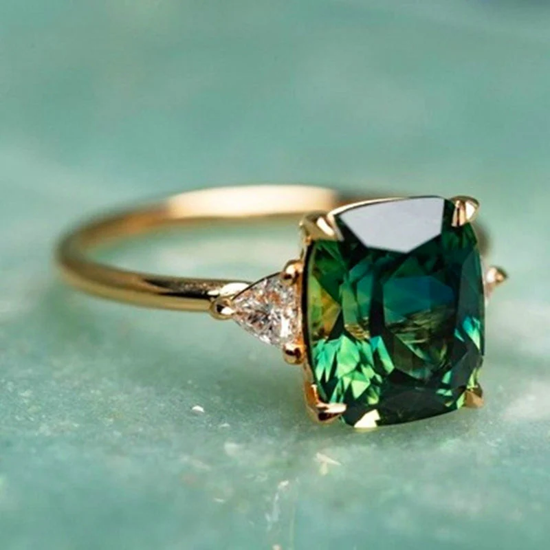 Elegante Quadrat Smaragd Ring - Image 2