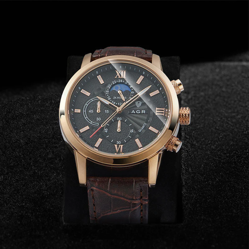 Elegante Quarzuhr mit luxuriösem Lederarmband - Image 11