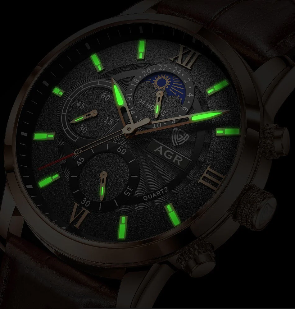 Elegante Quarzuhr mit luxuriösem Lederarmband - Image 12