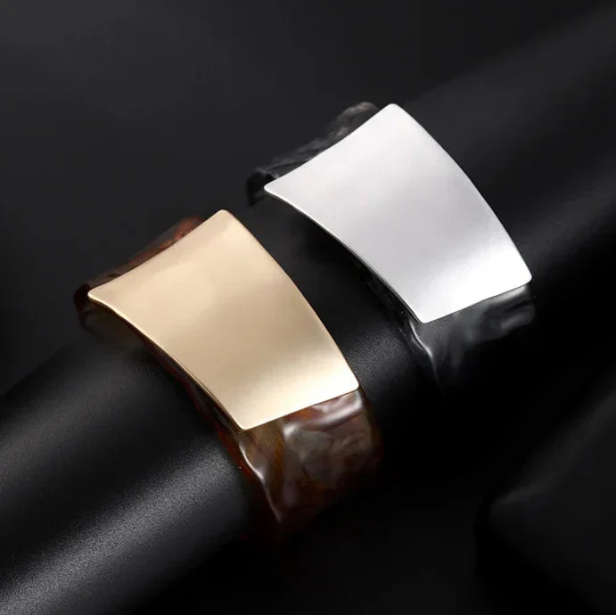 Elegante Statement Damen Armreif Manschette Gold Silber - Image 10