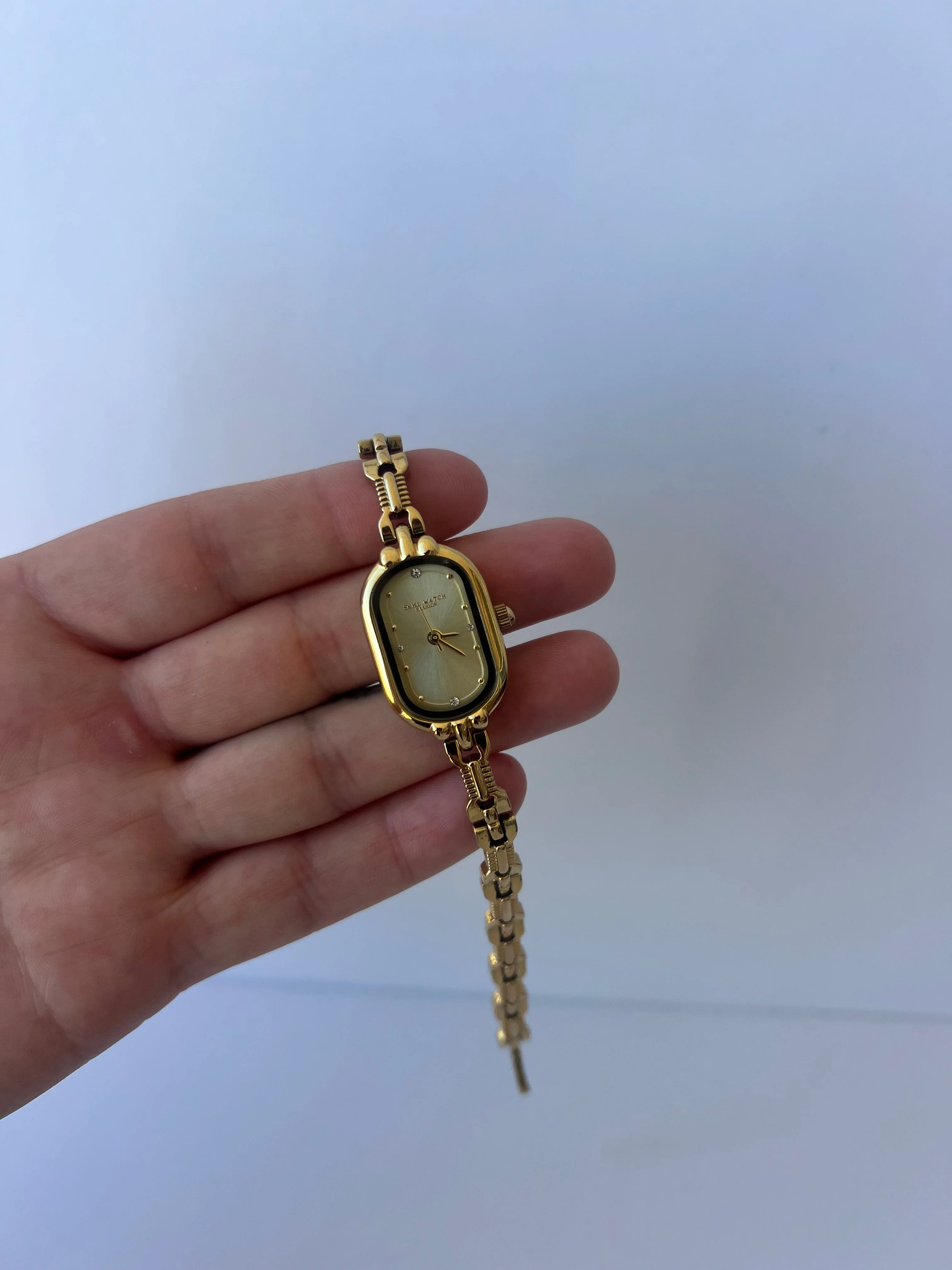 Elegante Vintage Damen Armbanduhr Goldfarben - Image 2