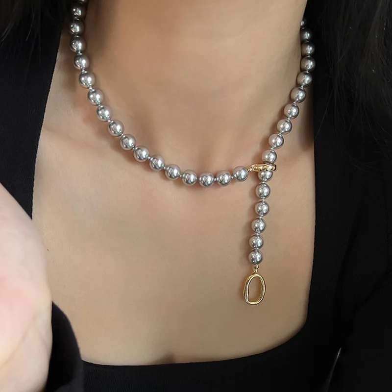 Elegante Vintage Perlen Damen Halskette mit Quaste - Image 3
