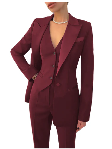 Eleganter Damen 3-Teiler Business Hosenanzug mit Weste - Image 3