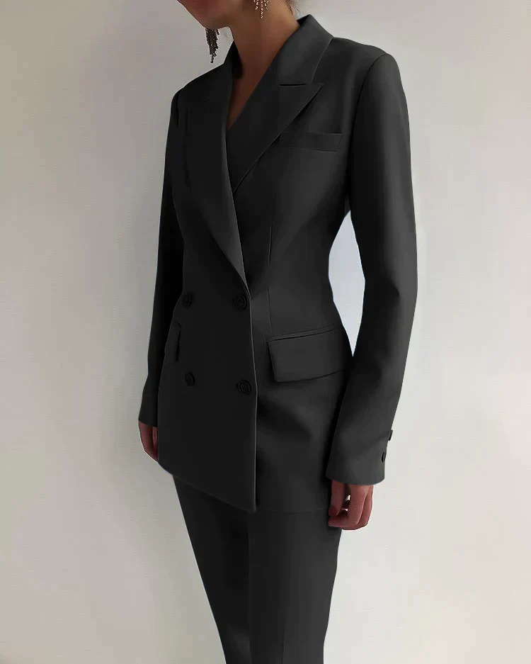 Eleganter Damen Hosenanzug mit Doppelreiher - Image 7
