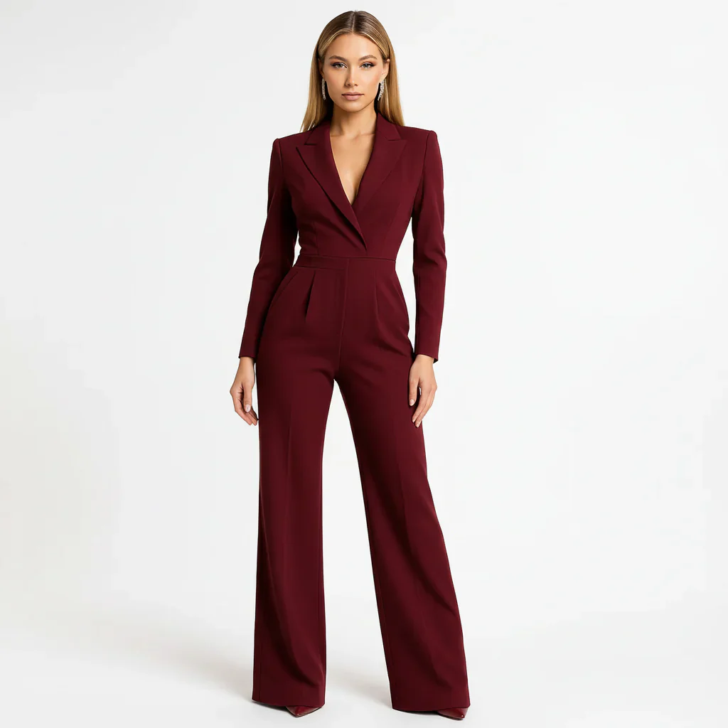 Bettina | Damen Eleganter Jumpsuit V-Ausschnitt Weite Beine – Jumpsuit Elegant 2026 - Image 5