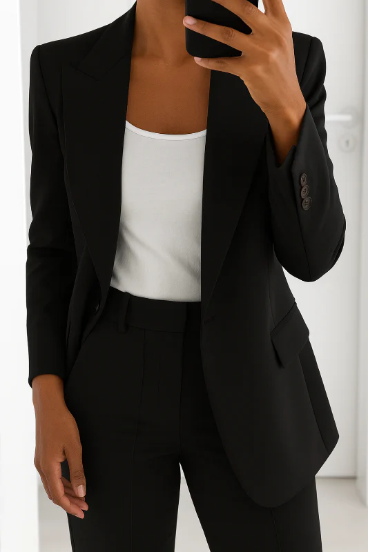 Eleganter Damenanzug für formelle Anlässe – Maßgeschneiderter Blazer mit mittelhoher Hose - Image 2