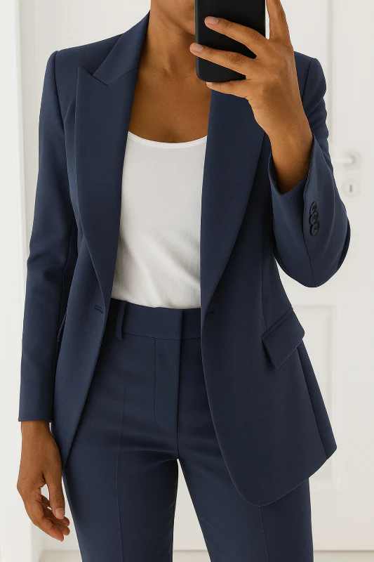 Eleganter Damenanzug für formelle Anlässe – Maßgeschneiderter Blazer mit mittelhoher Hose - Image 4