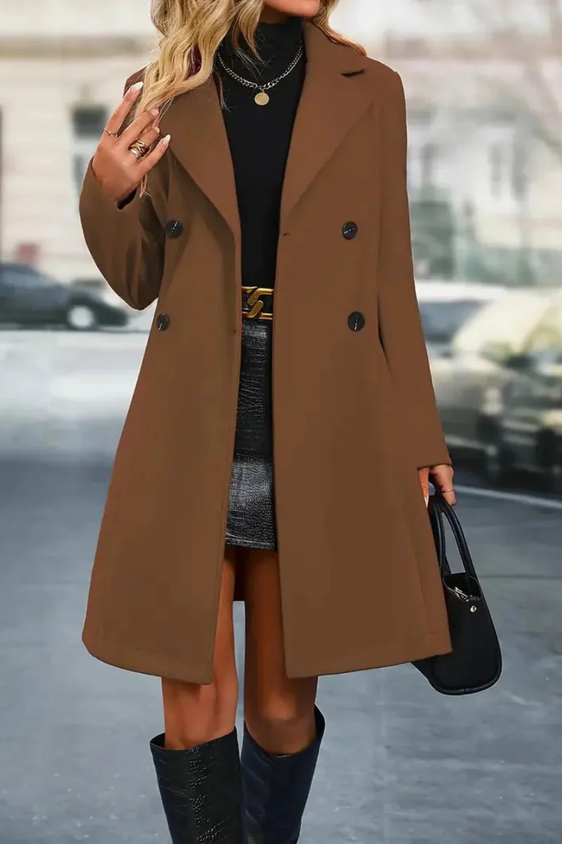 Eleganter doppelreihiger Trenchcoat für Damen | Lang - Image 11