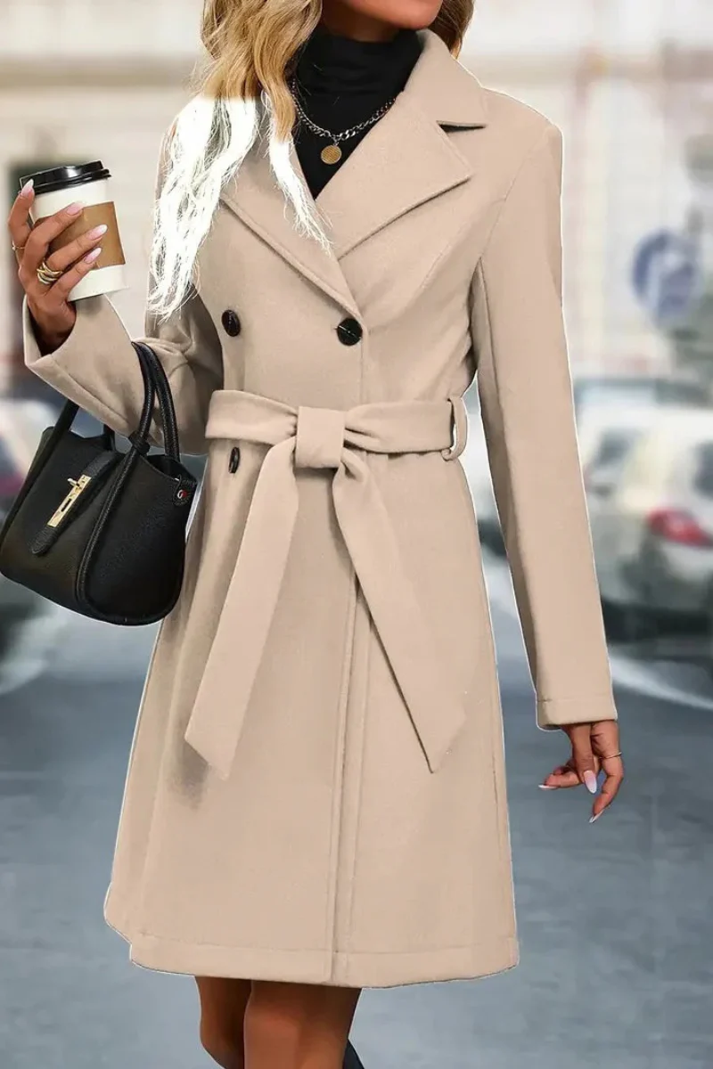 Eleganter doppelreihiger Trenchcoat für Damen | Lang - Image 5