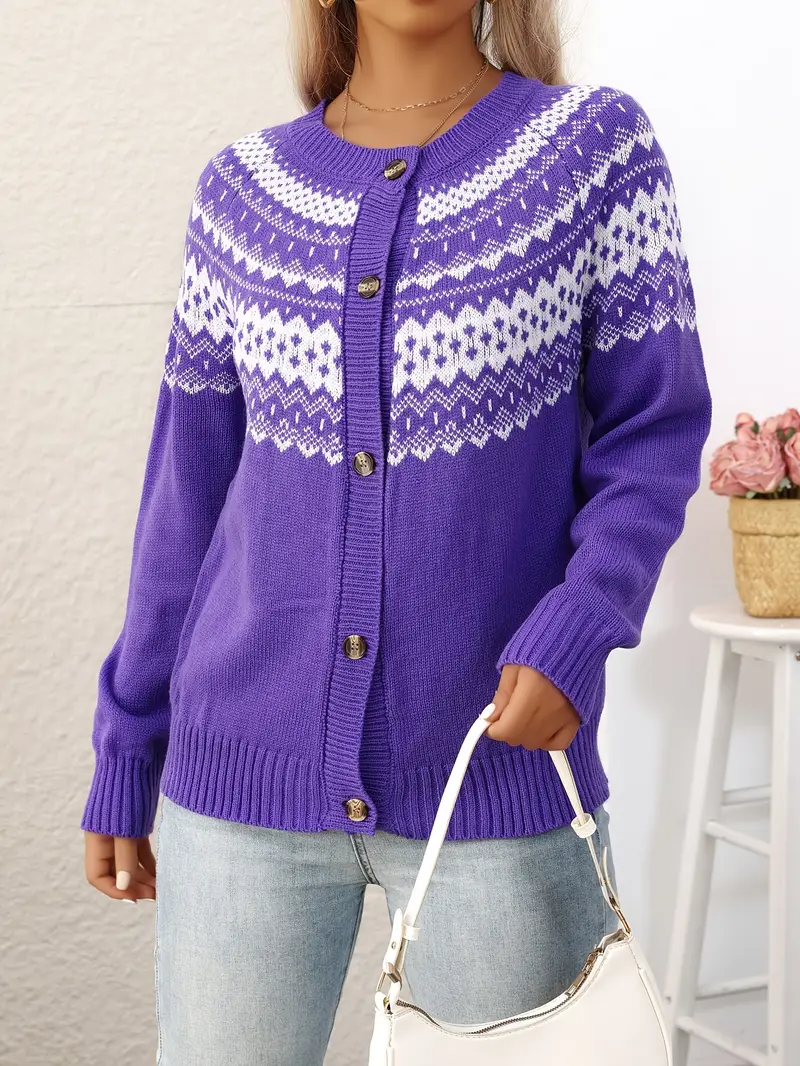 ELEGANTER GEOMETRISCHER MUSTER STRICKCARDIGAN | MODERNER STIL, KOMFORTABEL, VIELSEITIG - Image 10