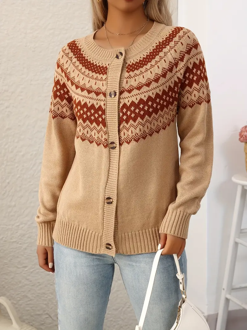 ELEGANTER GEOMETRISCHER MUSTER STRICKCARDIGAN | MODERNER STIL, KOMFORTABEL, VIELSEITIG - Image 8