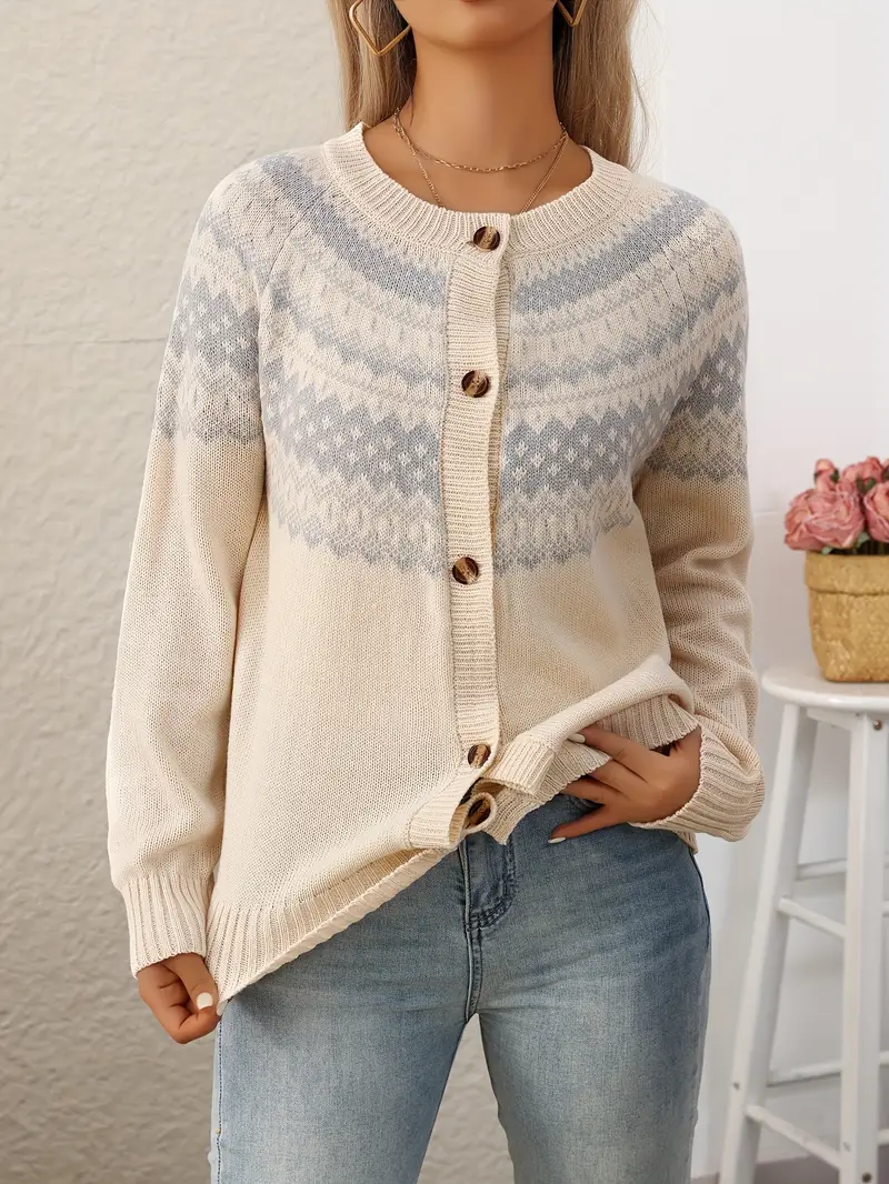 ELEGANTER GEOMETRISCHER MUSTER STRICKCARDIGAN | MODERNER STIL, KOMFORTABEL, VIELSEITIG - Image 9