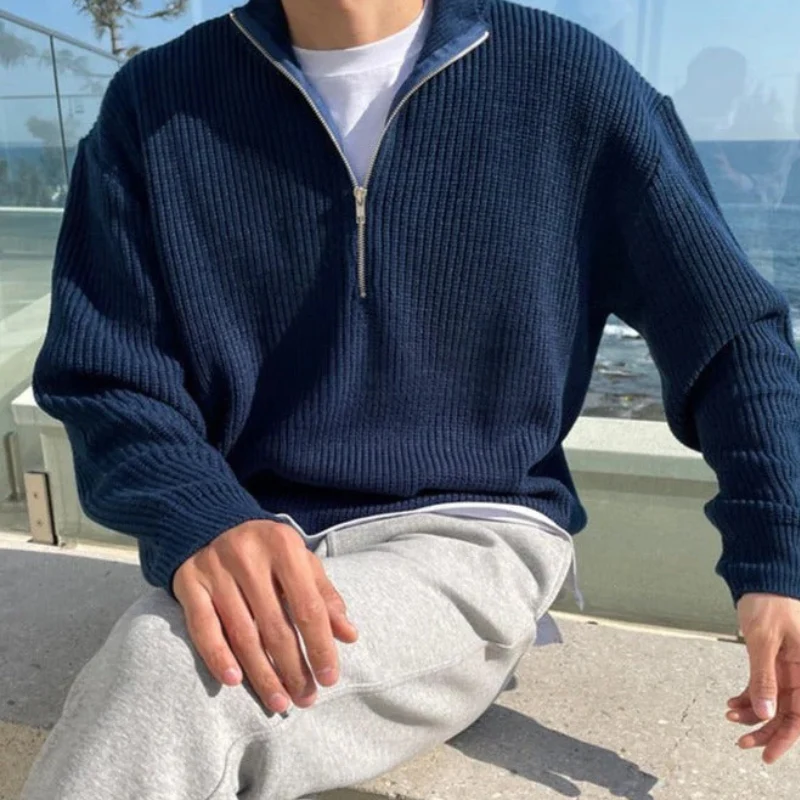 Eleganter Pullover mit halbem Reißverschluss für Herren | Warmer - Image 3