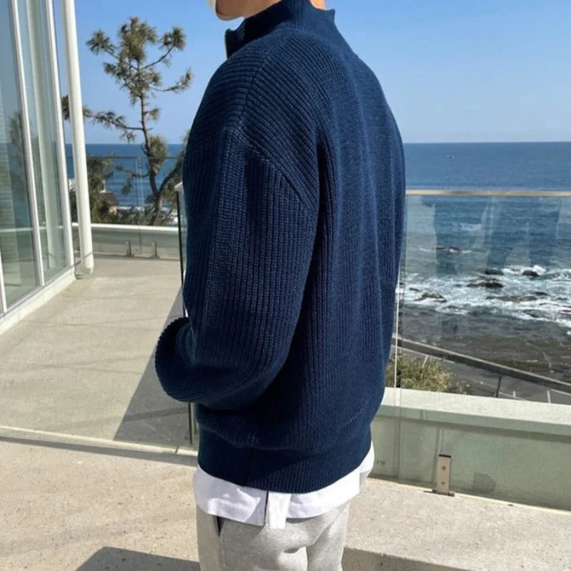 Eleganter Pullover mit halbem Reißverschluss für Herren | Warmer - Image 4
