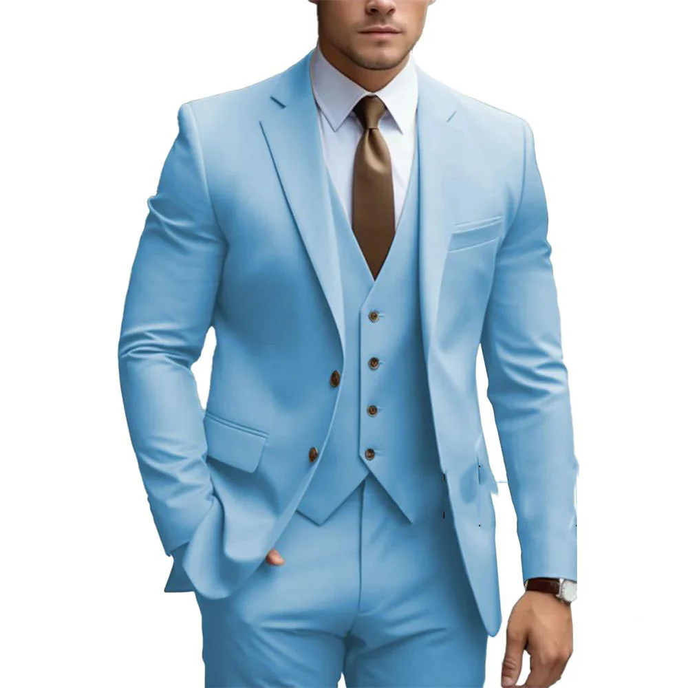 Eleganter Slim Fit Hochzeitsgastanzug für Herren | Jacke, Weste und Hose - Image 4