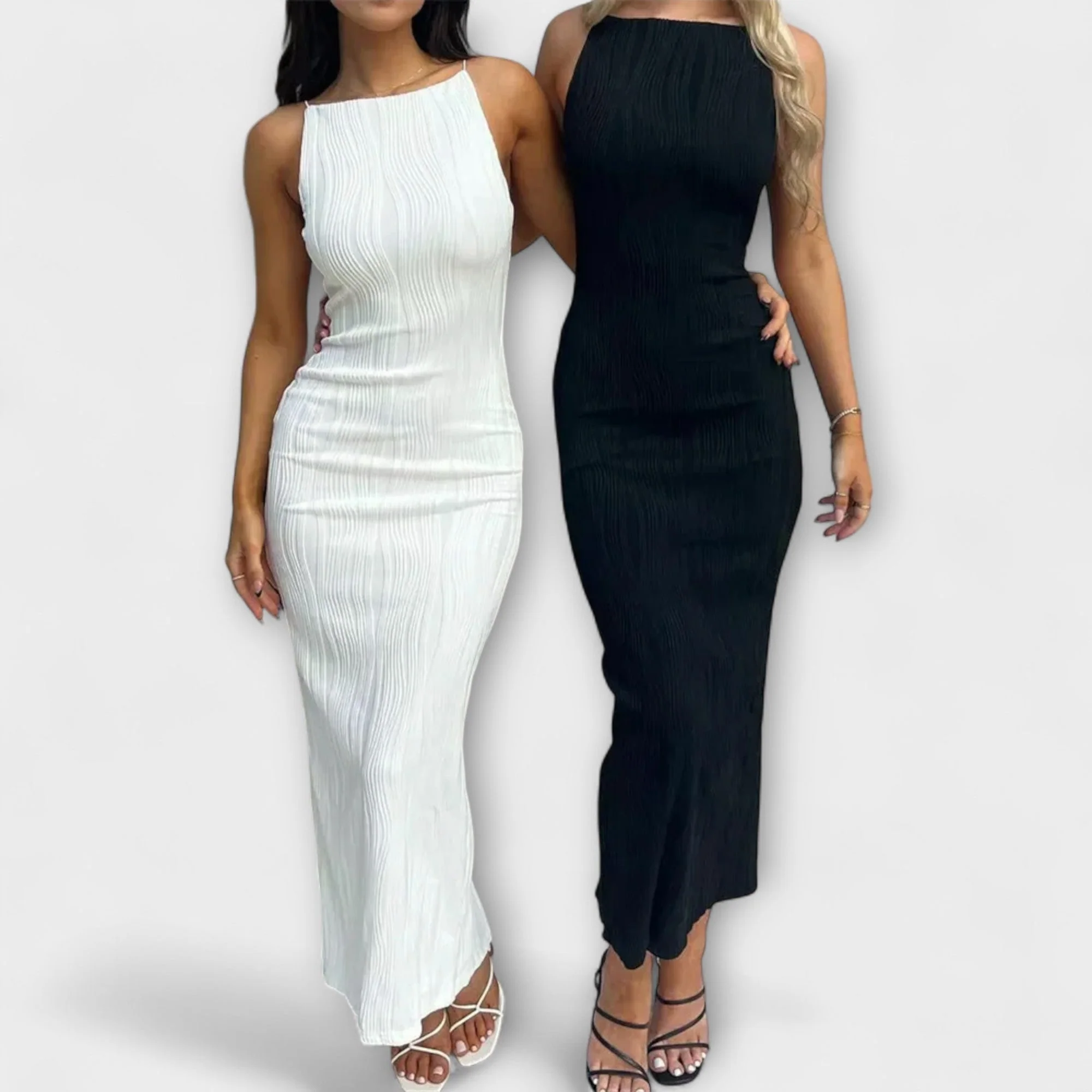 Elegantes ärmelloses Maxikleid mit Raffungen - Image 3