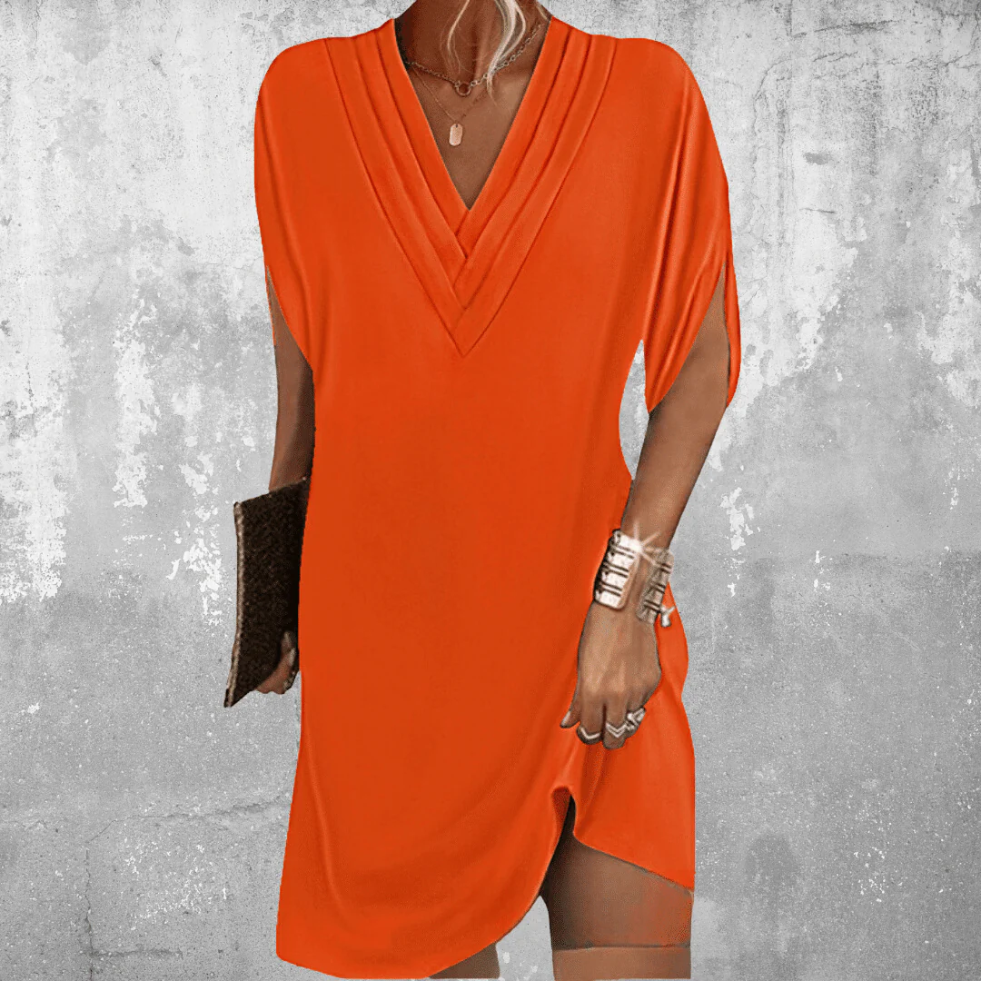 Elegantes bauchbedeckendes Kleid für Frauen - Sommerkleid mit V-Ausschnitt - Image 5