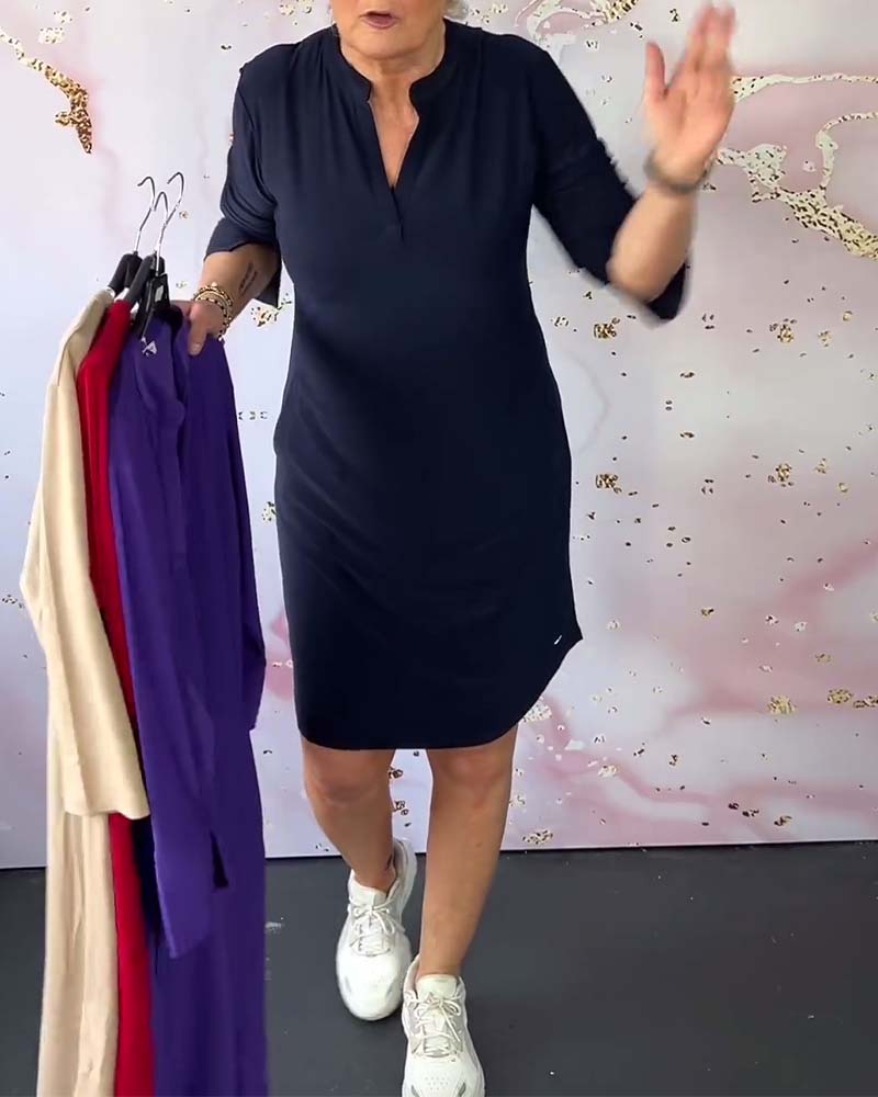 Elegantes Damen Kleid V-Ausschnitt - Image 3