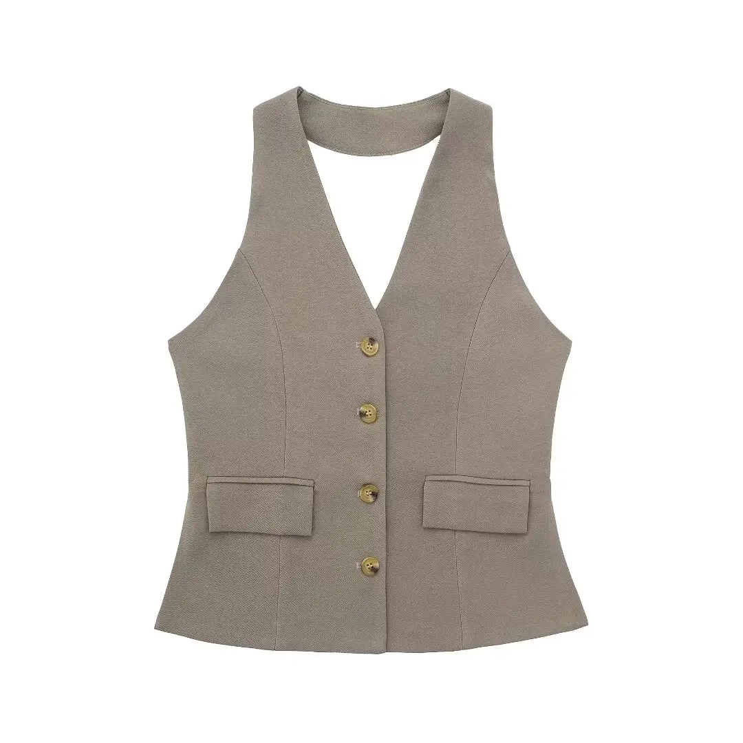 Elegantes Damen Neckholder Set Rückenfrei Slim-Fit Hose - Image 14