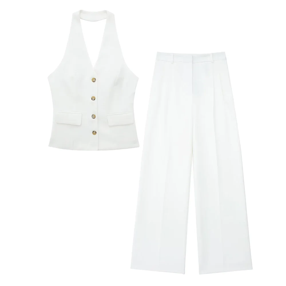Elegantes Damen Neckholder Set Rückenfrei Slim-Fit Hose - Image 15