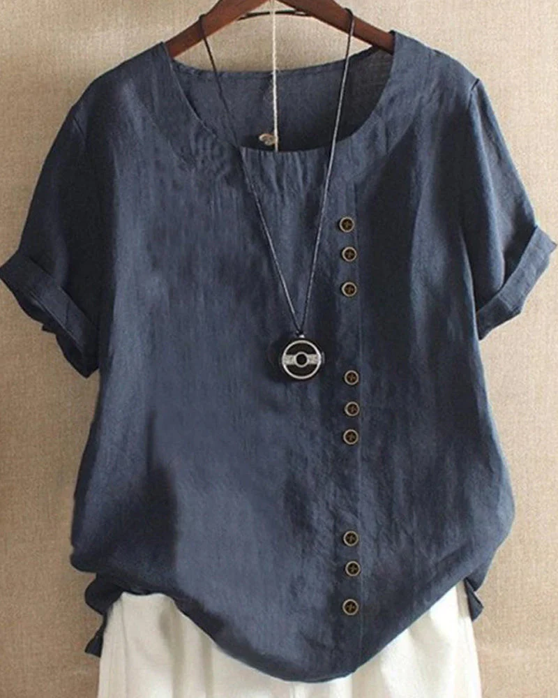 Elegantes Damen-T-Shirt aus Leinen für Sommer-Outfits - Ivonne - Image 5