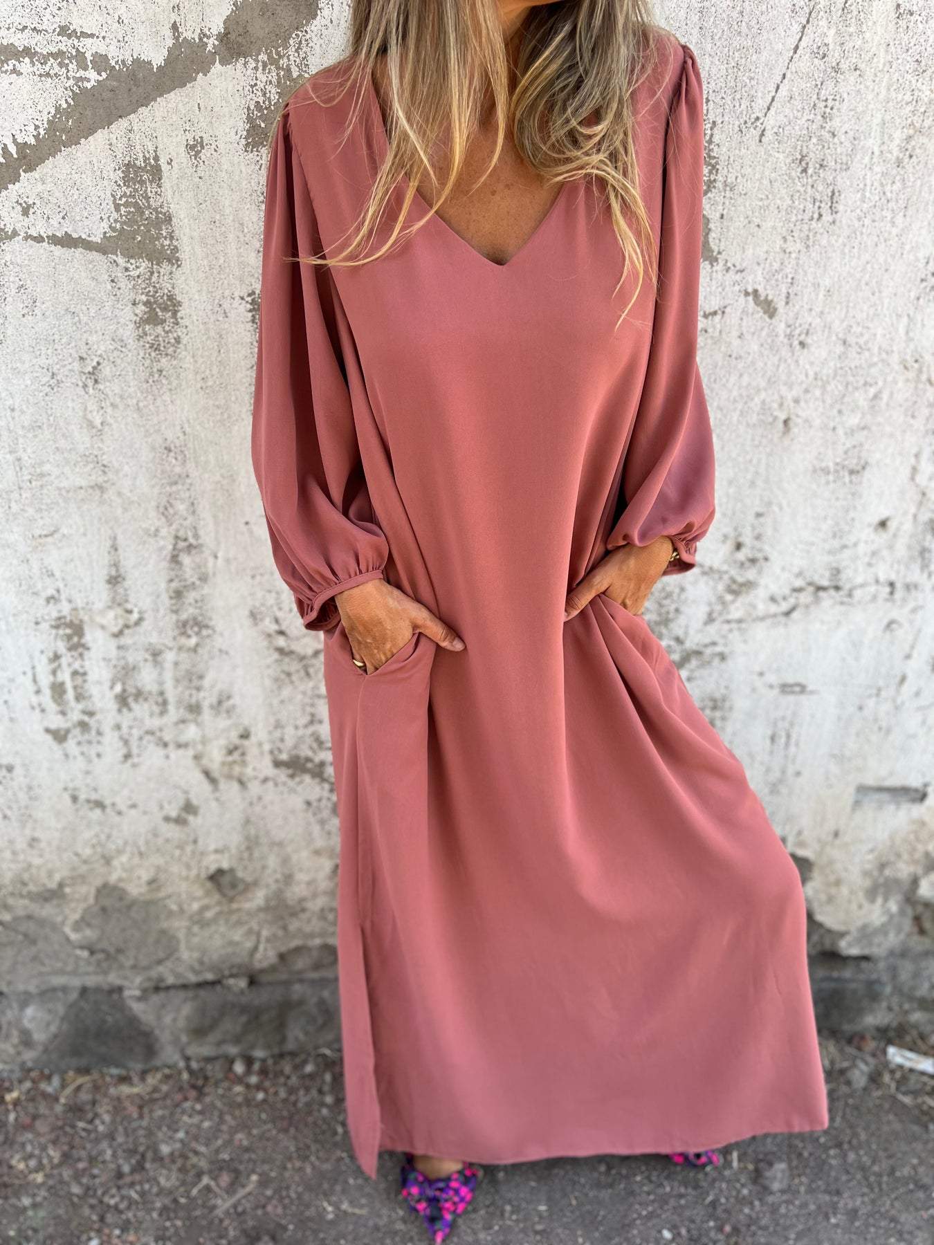 Elegantes Damen V-Ausschnitt Maxikleid - Image 11